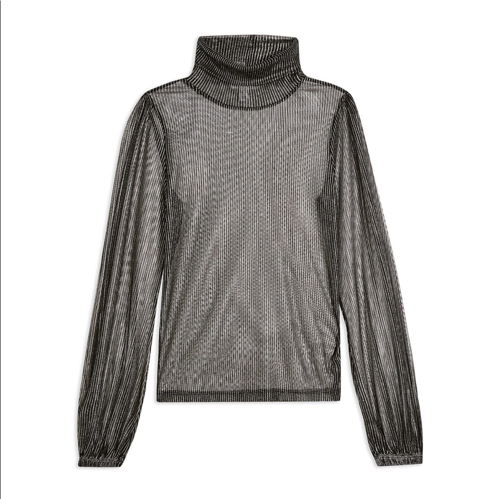 TOPSHOP sheer metallic thread top